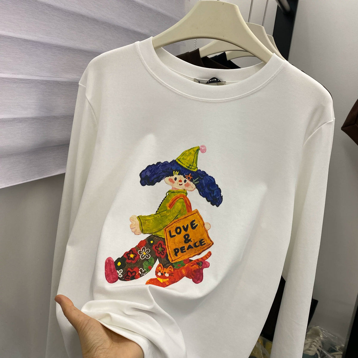 Whimsical Cartoon Graphic Long Sleeve Tee | Cute Casual Streetwear Top