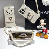 Adorable Mickey - themed Lanyard Phone Case: Cuteness Meets Practicality-White