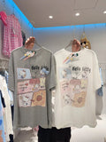 A228 - Hello Kitty Cute Illustrated Tee – Premium Cotton Shirt with 3D Bow