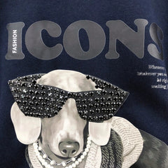 B07 - Dachshund Rhinestone Heavyweight Crewneck Sweatshirt
