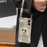 Adorable Mickey - themed Lanyard Phone Case: Cuteness Meets Practicality-White