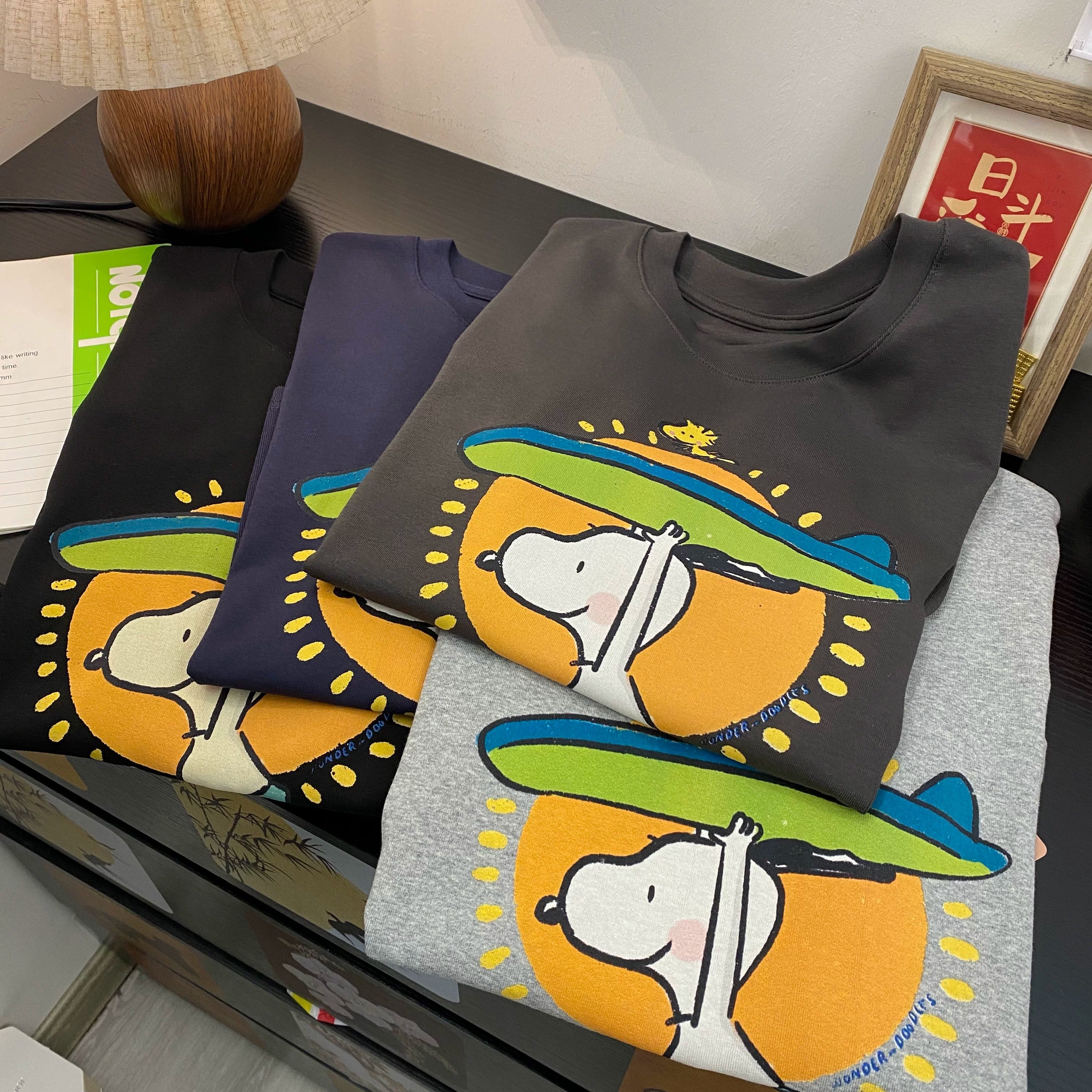 Surfboard Snoopy Cotton T-Shirt | Vintage  Oversized Tee