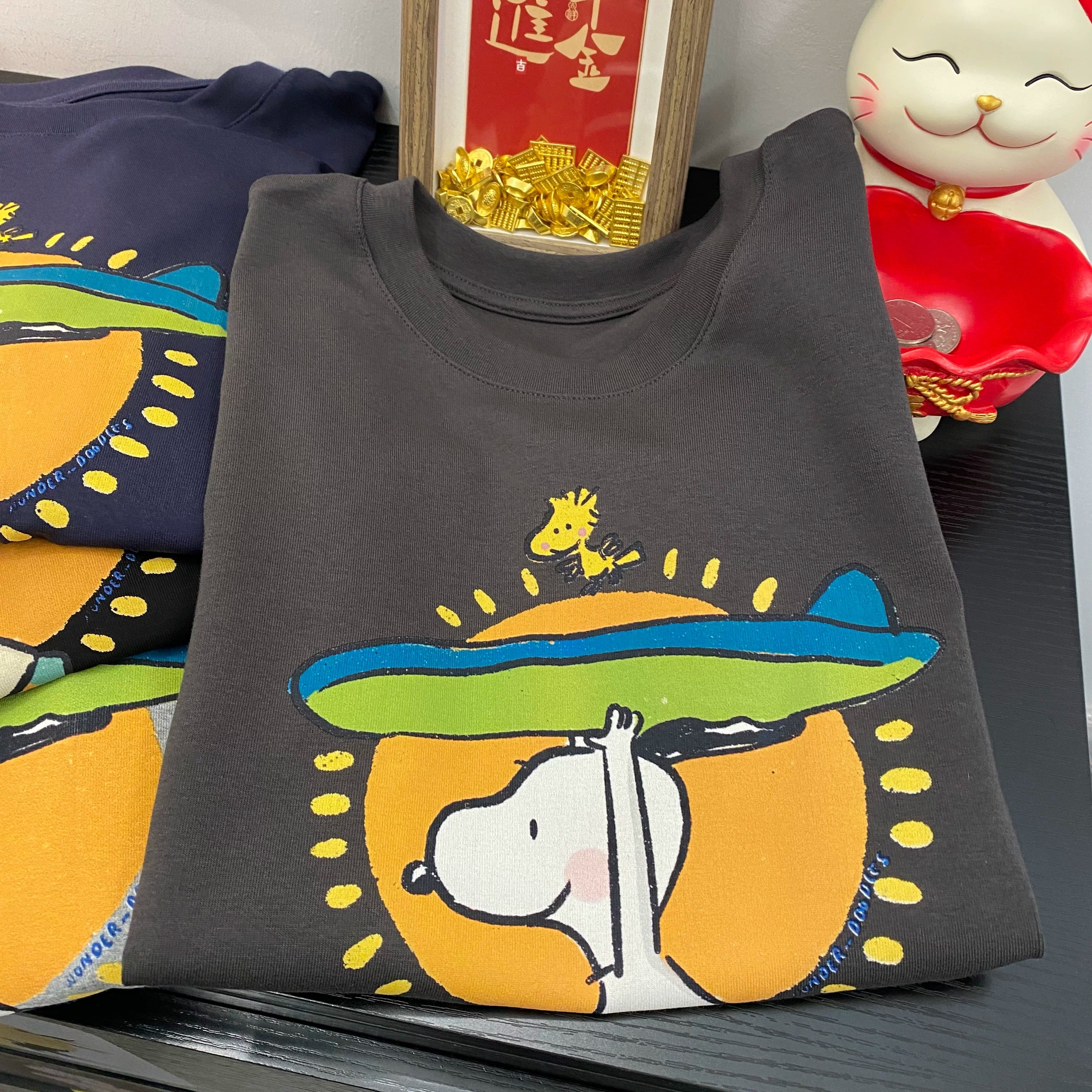 Surfboard Snoopy Cotton T-Shirt | Vintage  Oversized Tee