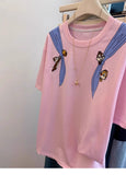 Playful Chipmunk "Cape" Print T-Shirt (Front & Back Design)