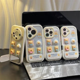 Bear - themed transparent phone case, adorned with 3D bear decorations