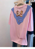 Playful Chipmunk "Cape" Print T-Shirt (Front & Back Design)