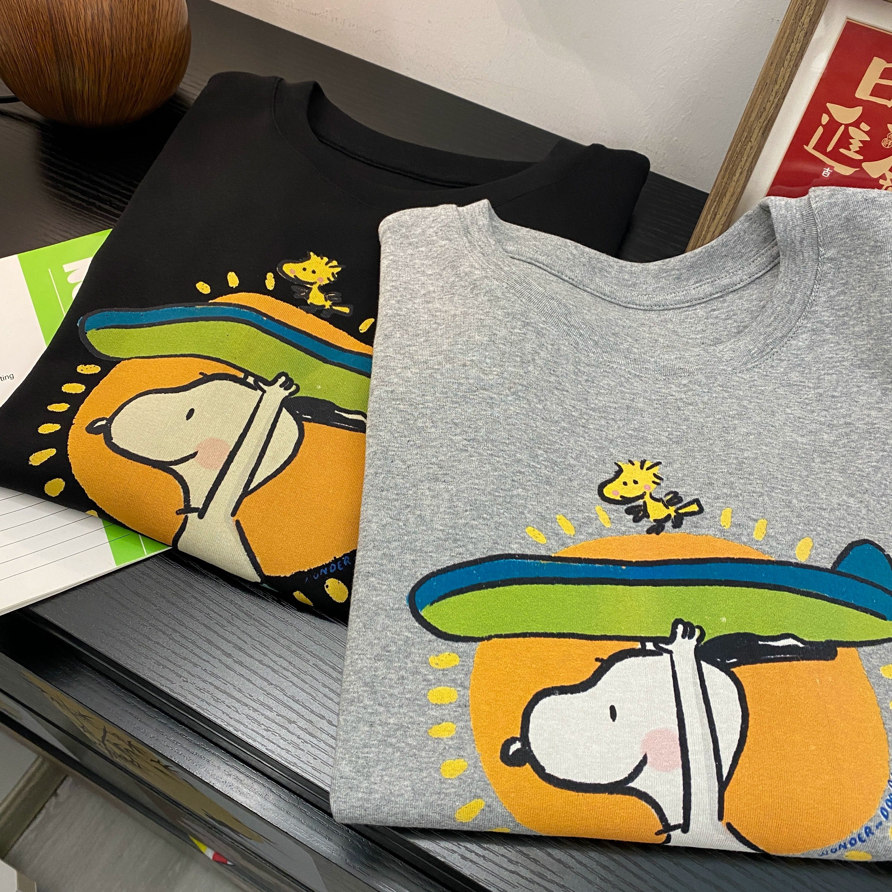 Surfboard Snoopy Cotton T-Shirt | Vintage  Oversized Tee