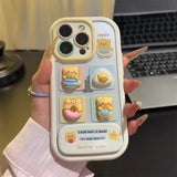 Bear - themed transparent phone case, adorned with 3D bear decorations