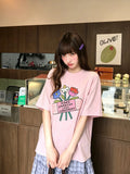 Cute Flower Graphic Tee | Pink Cotton T-Shirt with Positive Quote