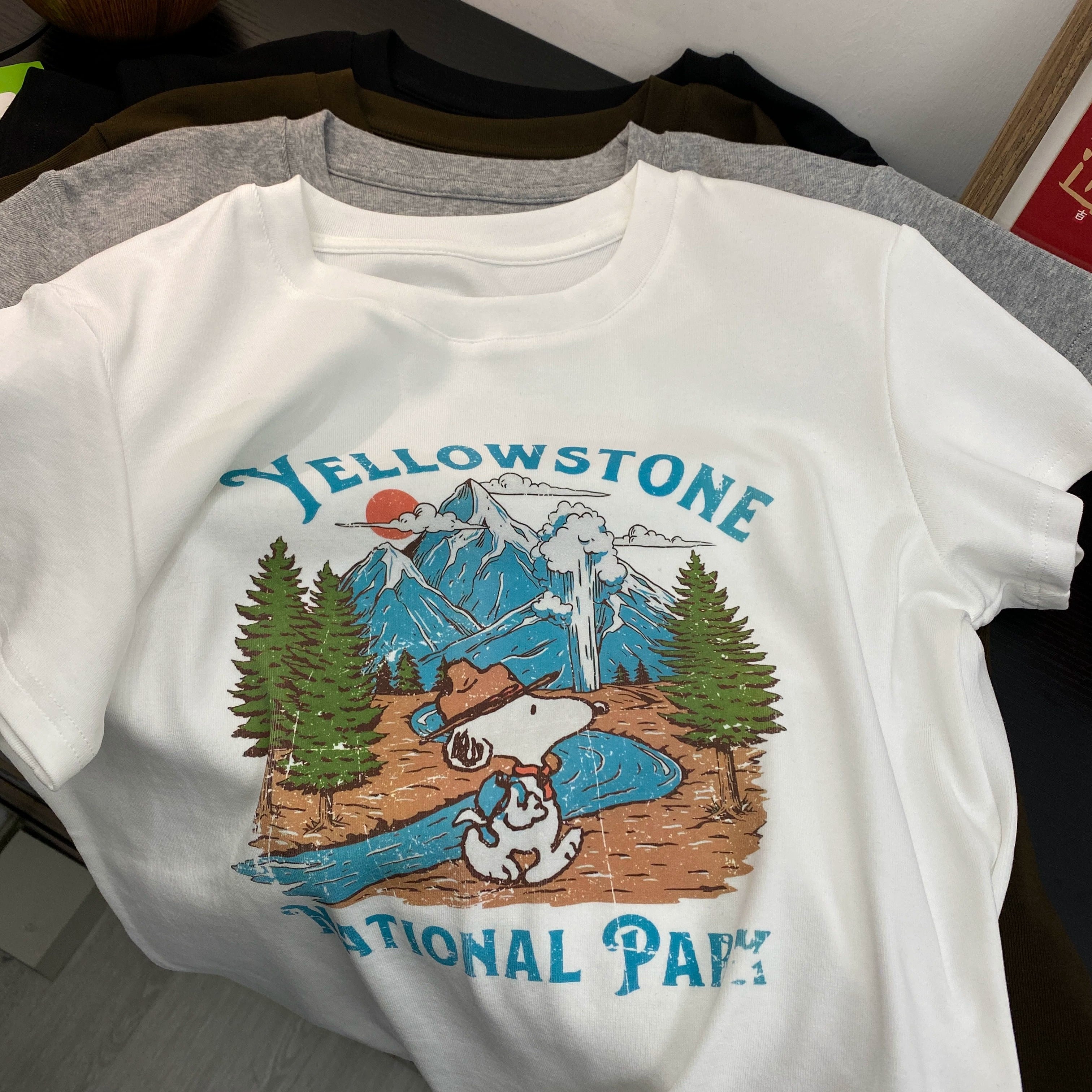 SNOOPY Graphic Cotton T-Shirt | Vintage National Park Oversized Tee