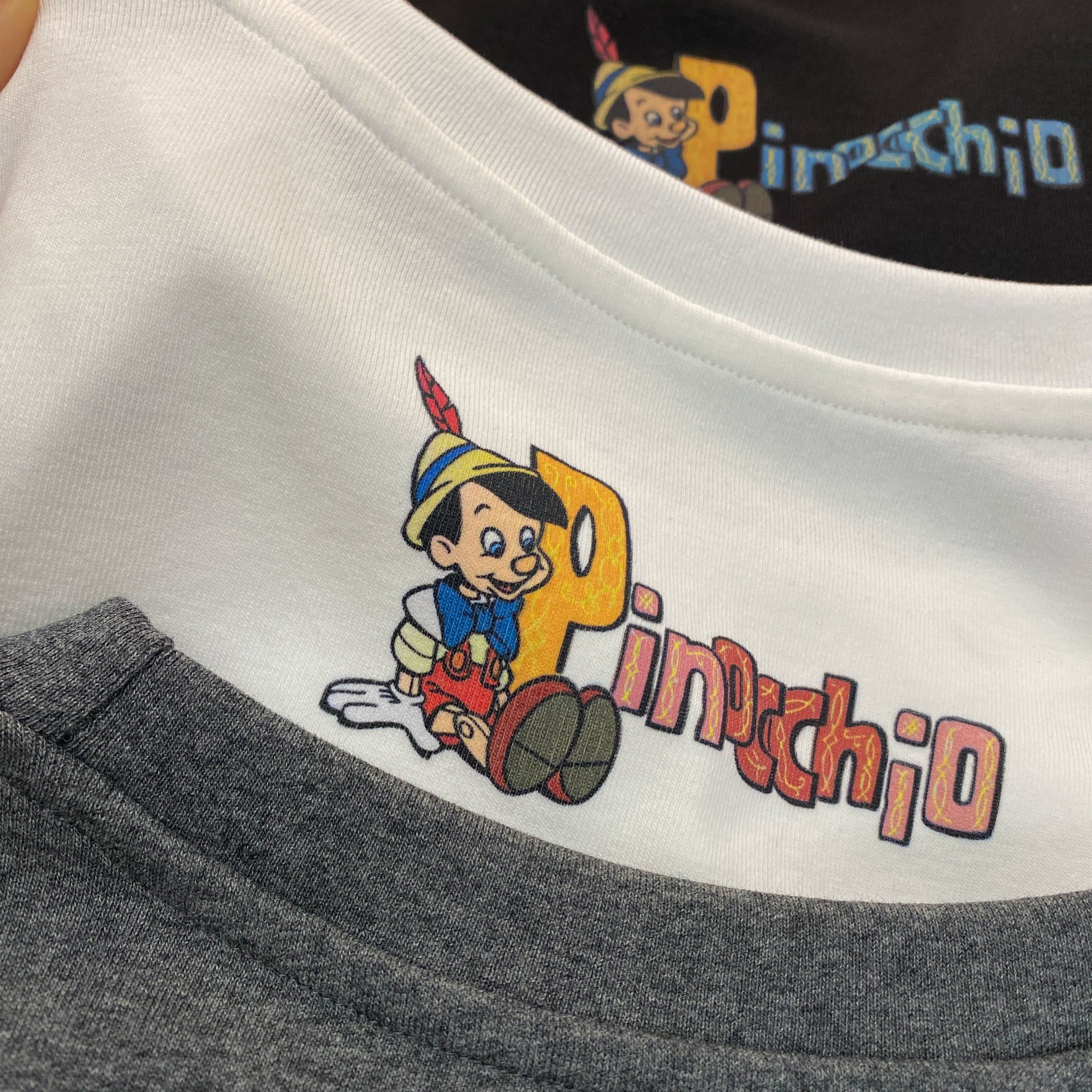 Vintage Pinocchio Graphic Cotton T-Shirt | Oversized Front & Back Print Tee