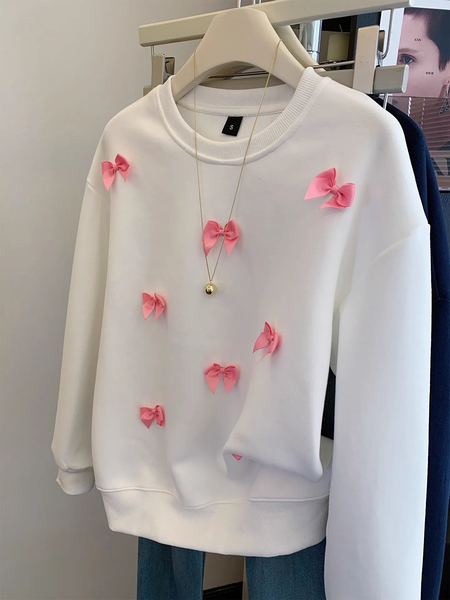 Sweet Style!  Sweatshirt Covered in Pink Bows