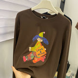 Whimsical Cartoon Graphic Long Sleeve Tee | Cute Casual Streetwear Top