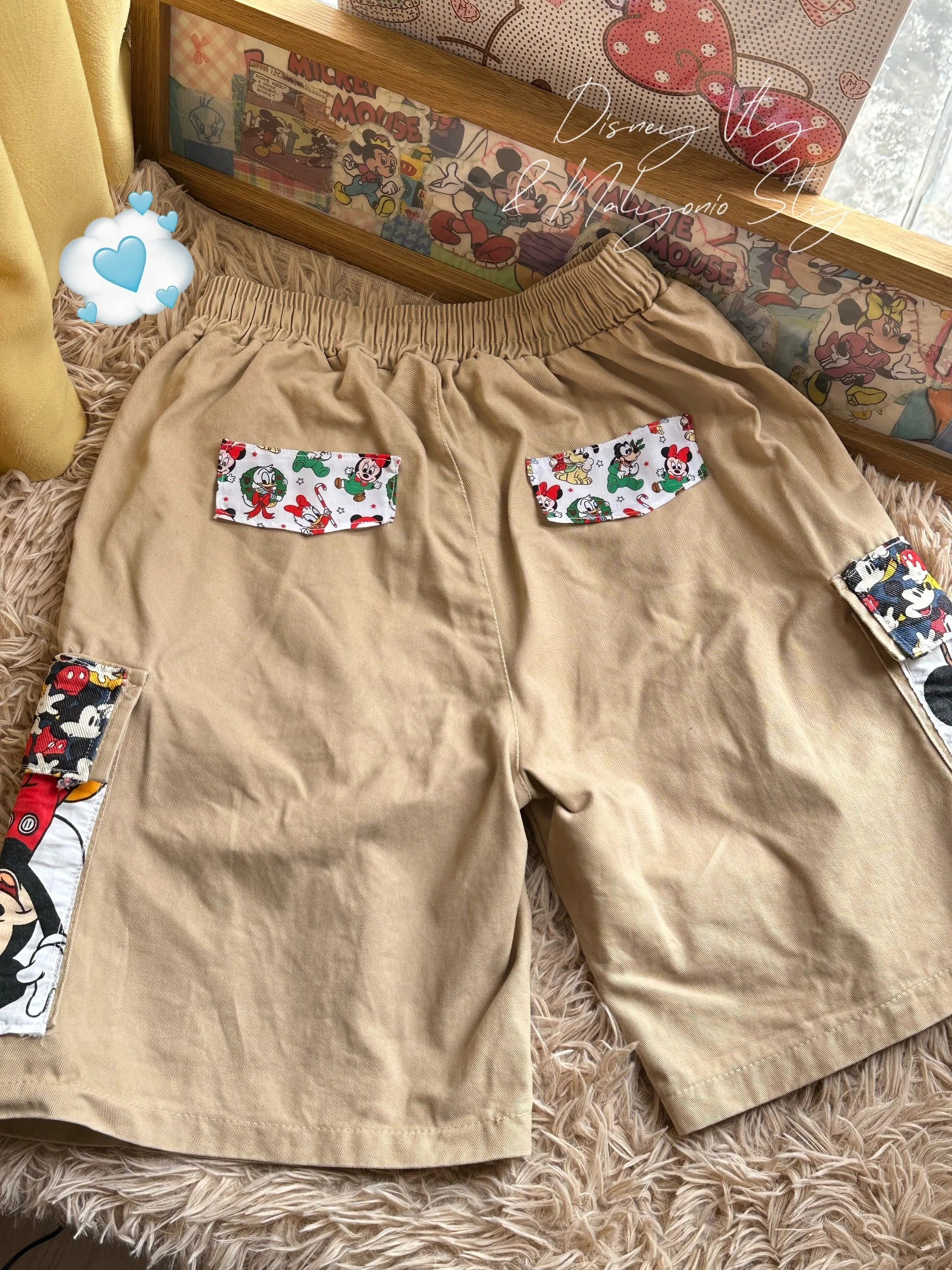 A203 - Mickey Summer 5″ Shorts – Cute, Cool & Chic with Candy Drawstring 🍬🐭