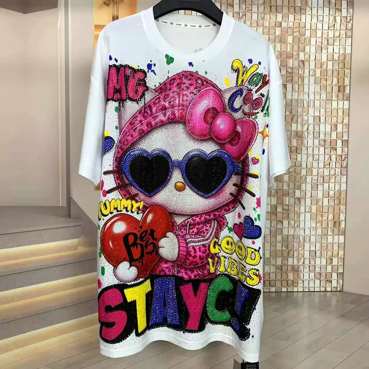 Hello Kitty Stays Cute Rhinestone Statement T-Shirt