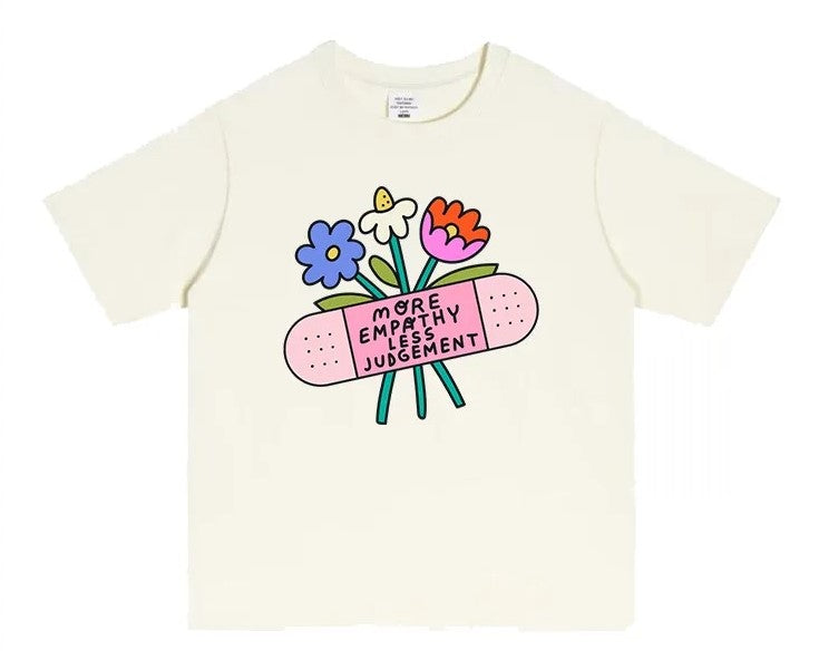 Cute Flower Graphic Tee | Pink Cotton T-Shirt with Positive Quote