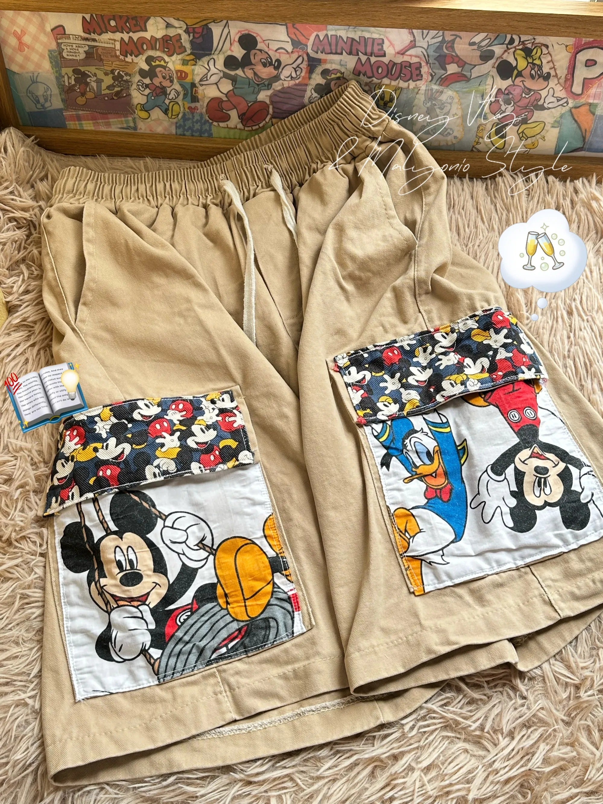 A203 - Mickey Summer 5″ Shorts – Cute, Cool & Chic with Candy Drawstring 🍬🐭