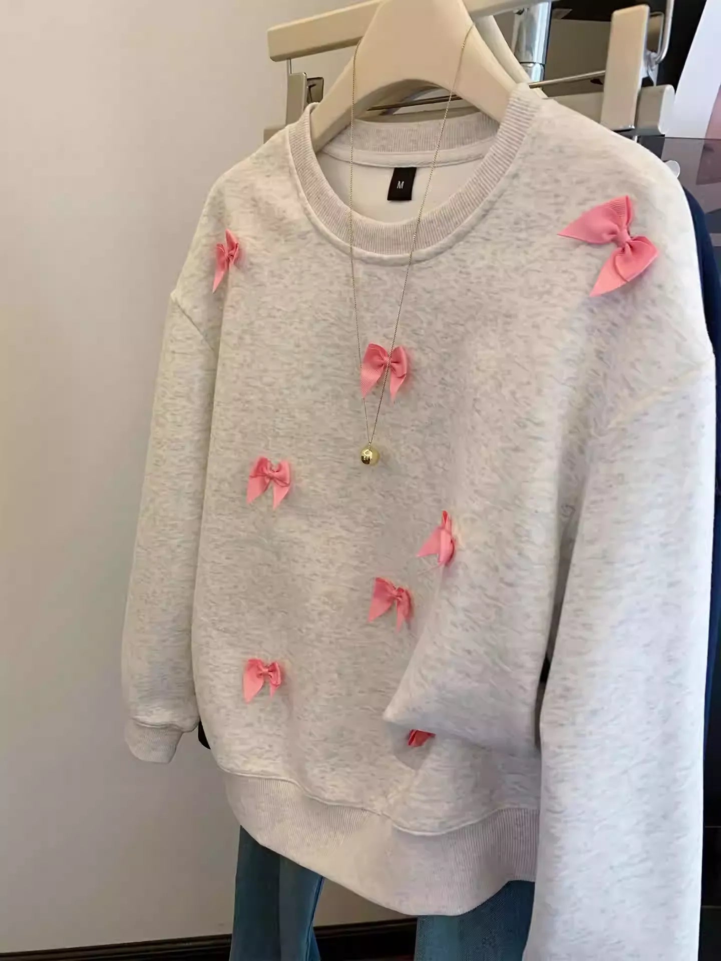 Sweet Style!  Sweatshirt Covered in Pink Bows