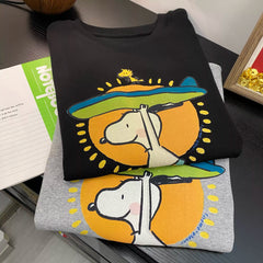 Surfboard Snoopy Cotton T-Shirt | Vintage  Oversized Tee