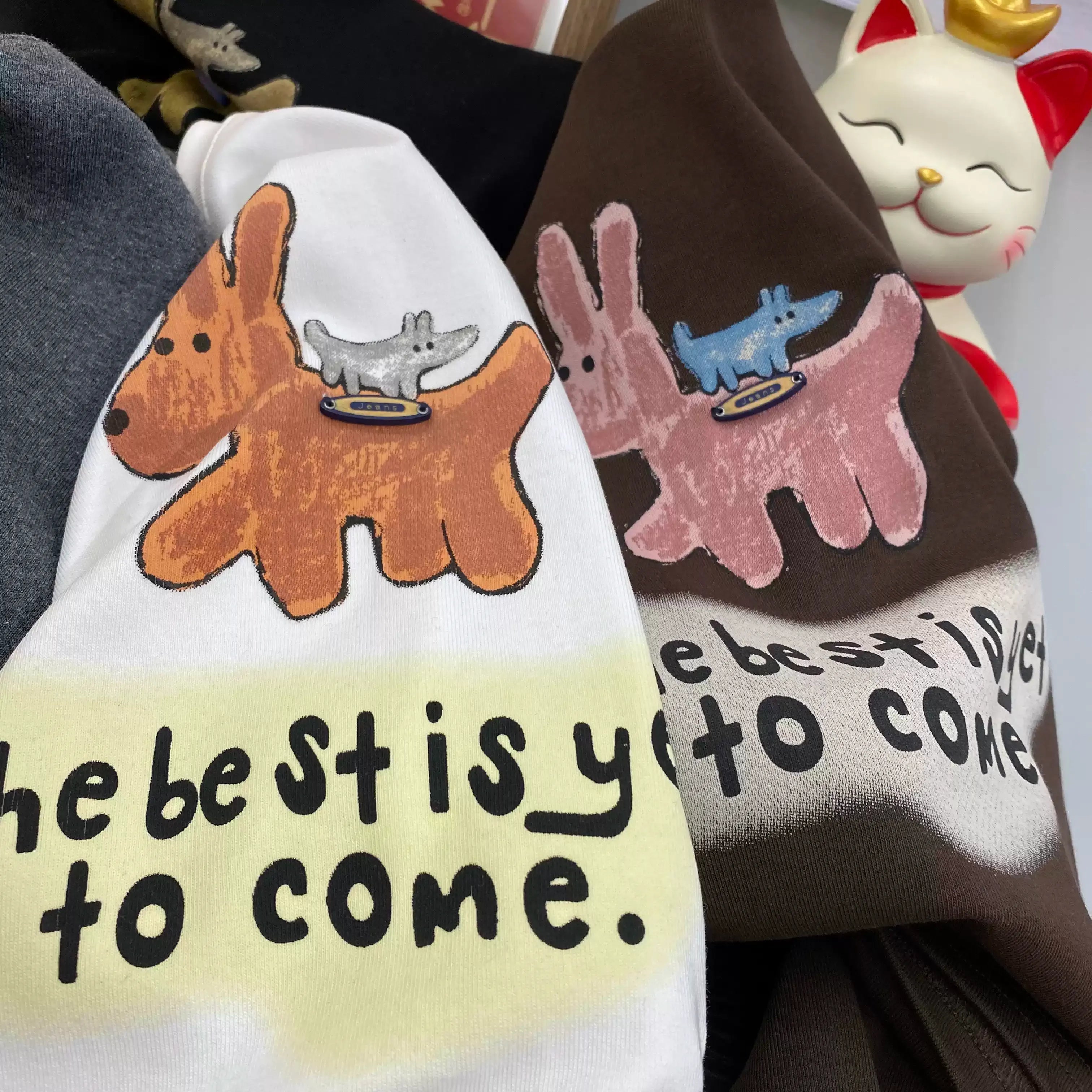 Cute Animal Graphic Tee | Handmade Label Detail Cotton Oversized T-Shirt