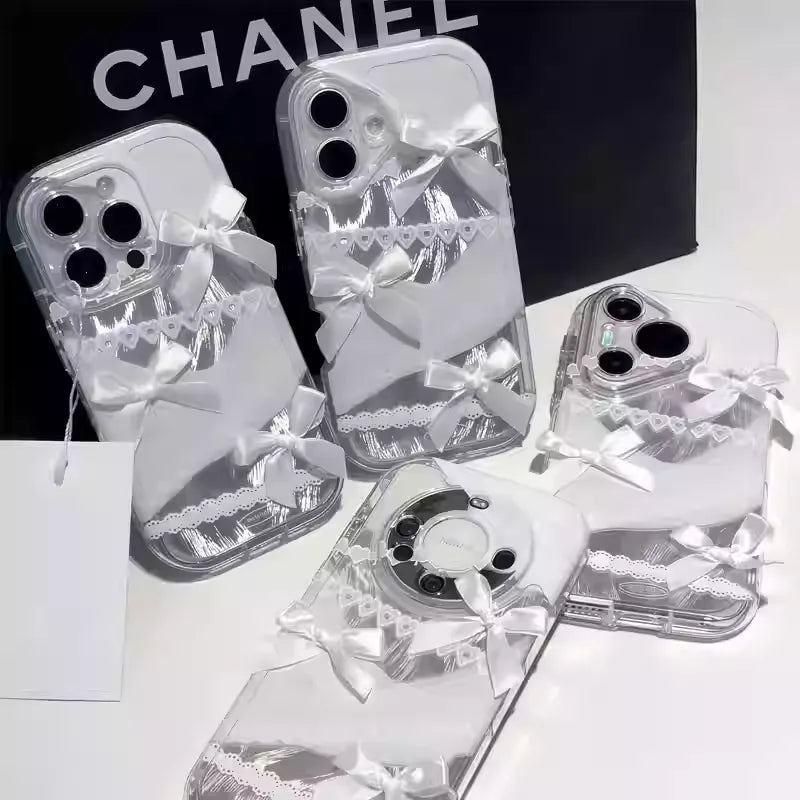 Sweet Bow - Decorated Clear Phone Case: Lovely and Delicate