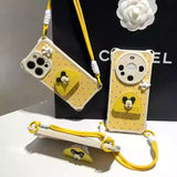 Adorable Mickey - themed Lanyard Phone Case: Cuteness Meets Practicality-Yellow