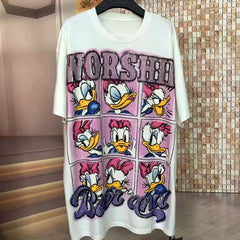 Washed Rhinestone Daisy Graphic T-Shirt | Oversized Statement Tee