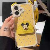 Adorable Mickey - themed Lanyard Phone Case: Cuteness Meets Practicality-Yellow