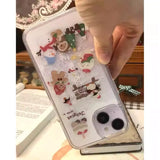 Christmas🎅 Themed Clear Phone Case with Flowing Snowflakes: Cute and Practical