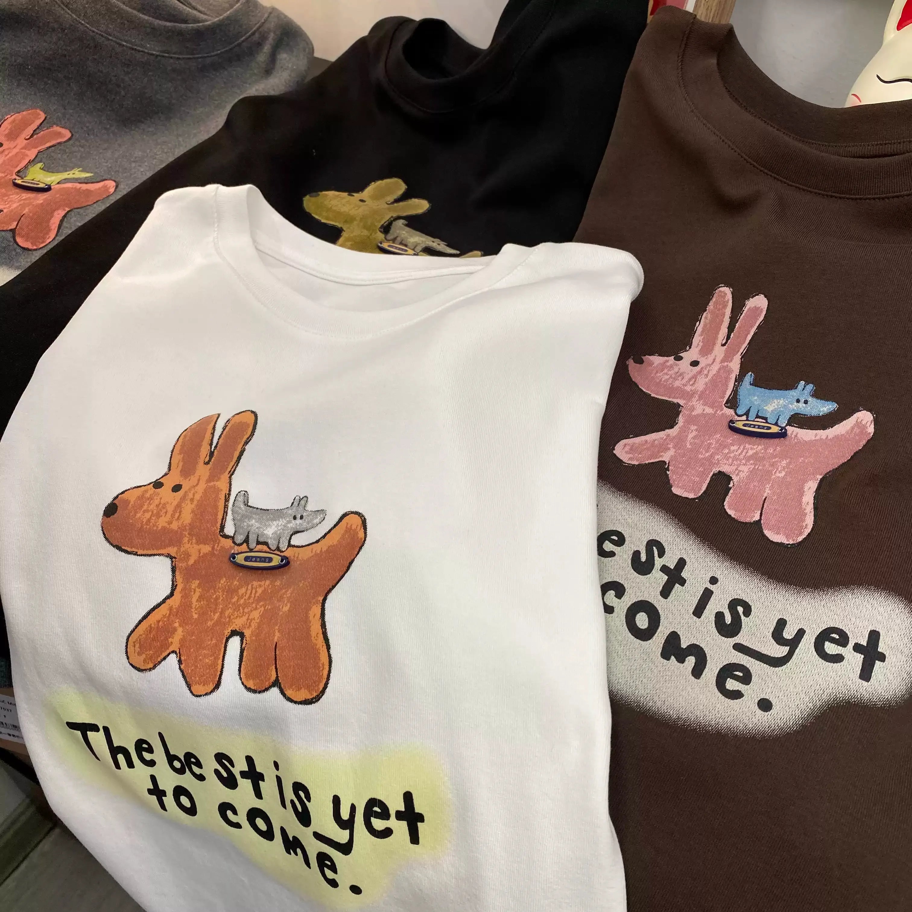Cute Animal Graphic Tee | Handmade Label Detail Cotton Oversized T-Shirt
