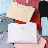 VINESU Premium 220gsm Cotton T-Shirt - Heavyweight Basic Tee