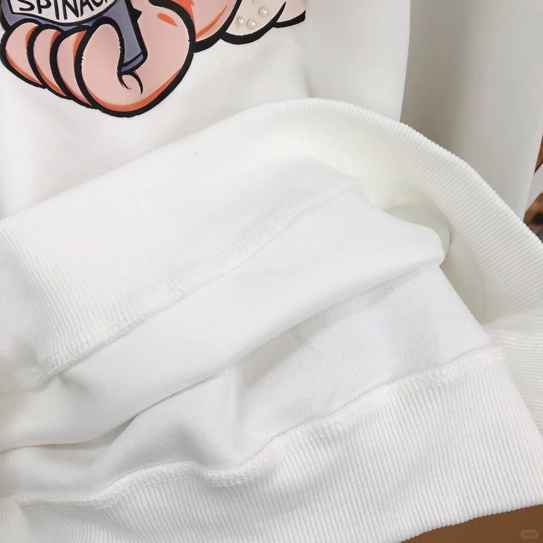 B05 - Heavyweight Cotton Popeye Beaded Graphic Crewneck Sweatshirt