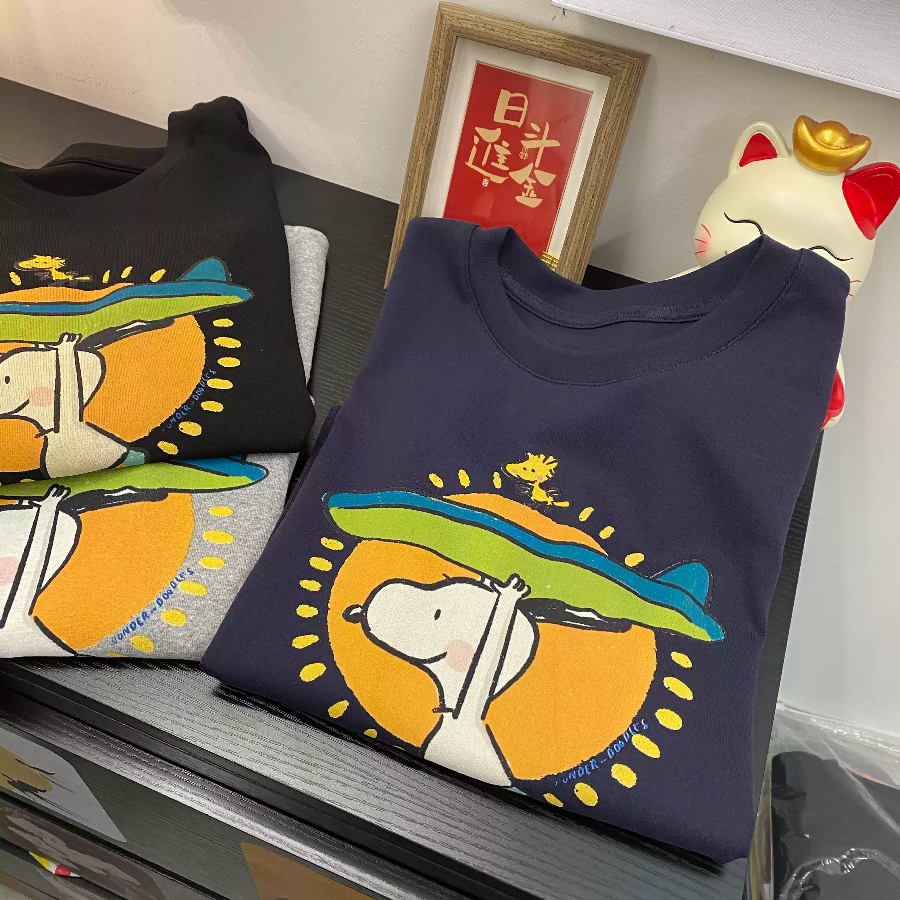 Surfboard Snoopy Cotton T-Shirt | Vintage  Oversized Tee