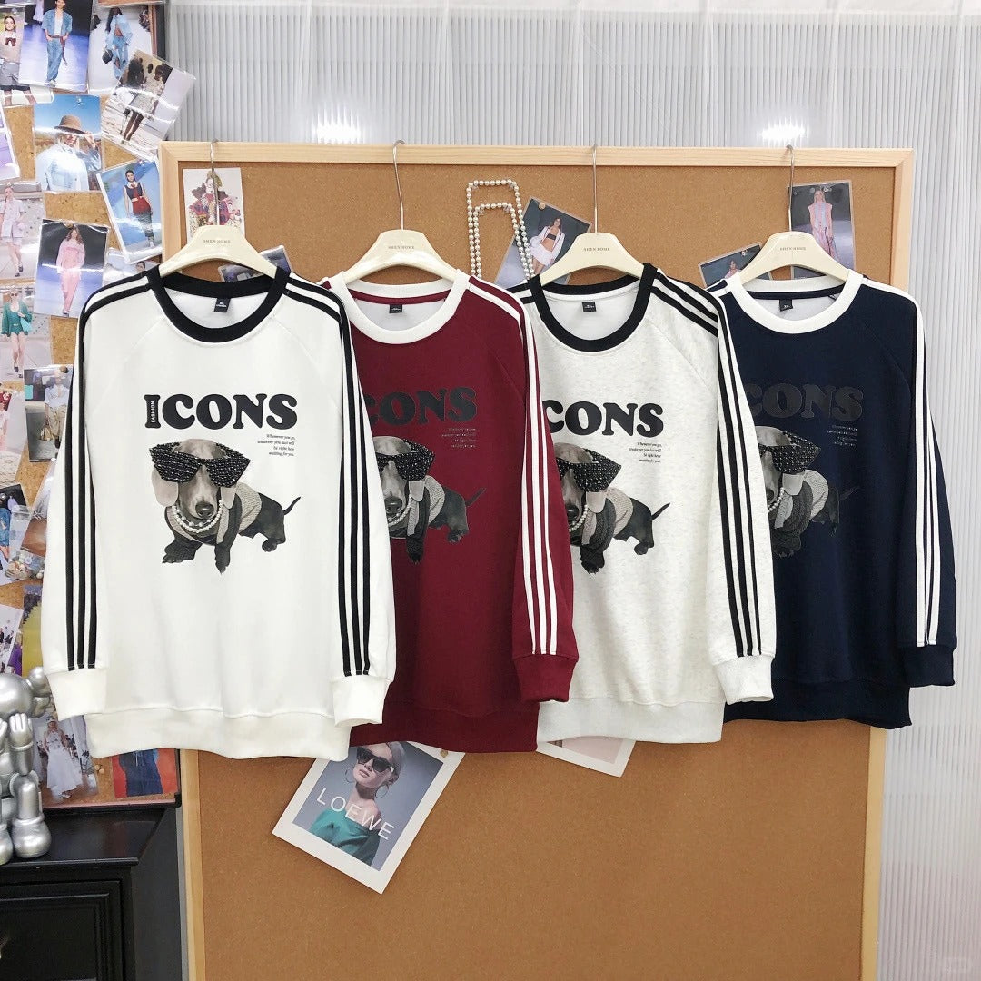 B07 - Dachshund Rhinestone Heavyweight Crewneck Sweatshirt