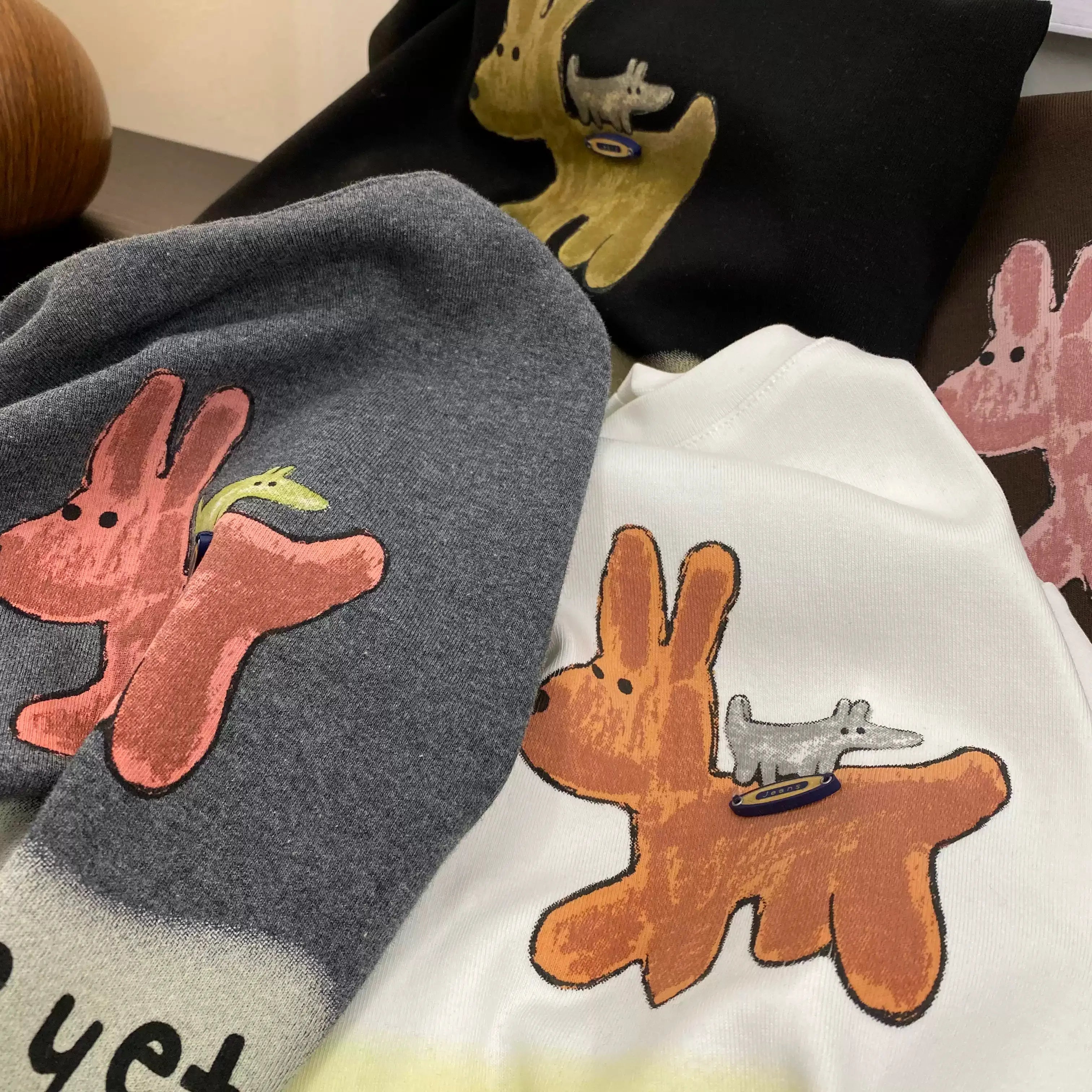 Cute Animal Graphic Tee | Handmade Label Detail Cotton Oversized T-Shirt