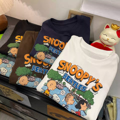 Vintage Snoopy Cotton T-Shirt | Retro Oversized Streetwear Tee