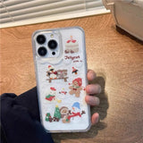 Christmas🎅 Themed Clear Phone Case with Flowing Snowflakes: Cute and Practical
