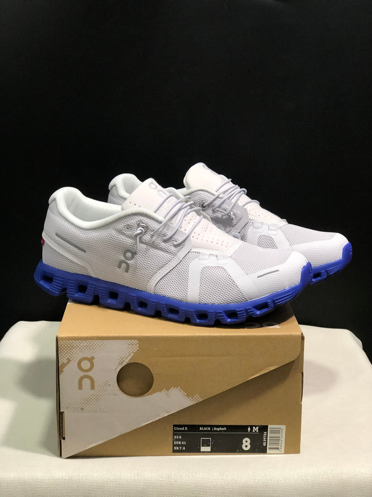 On Cloud 5 fog white + blue